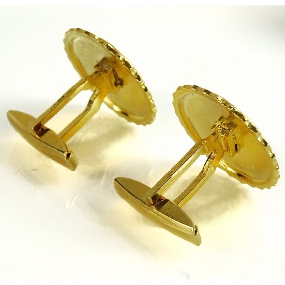 Sagittarius Cufflinks Vintage Zodiac Sign Astrology Jewelry Dark Red Goldtone - Picture 2 of 2